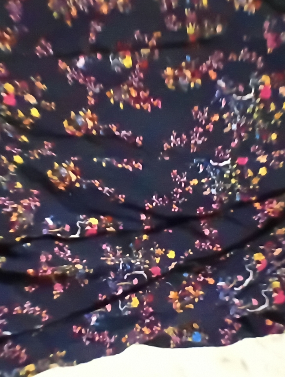 Floral Navy Blue Multi Color Flower Overall Dress Sz L - Picture 4 of 8